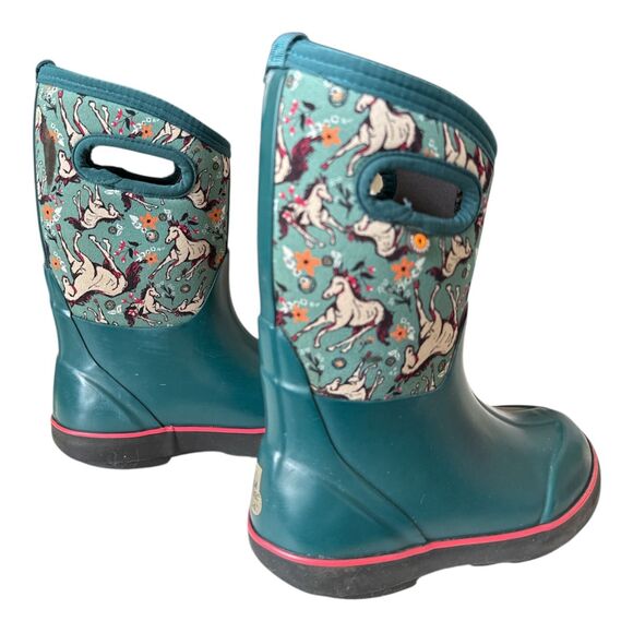 BOGS Insulated Winter Boots Girls Kids Size 1 Easy To Put On Handles Unicorn - Picture 4 of 8